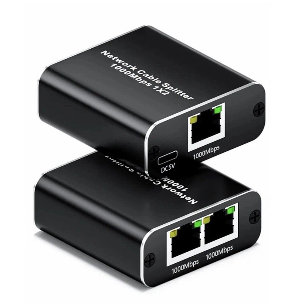 1000Mbps RJ45 Splitter 1X2 Ethernet cable 1 in 2 out Gigabit Network Splitter